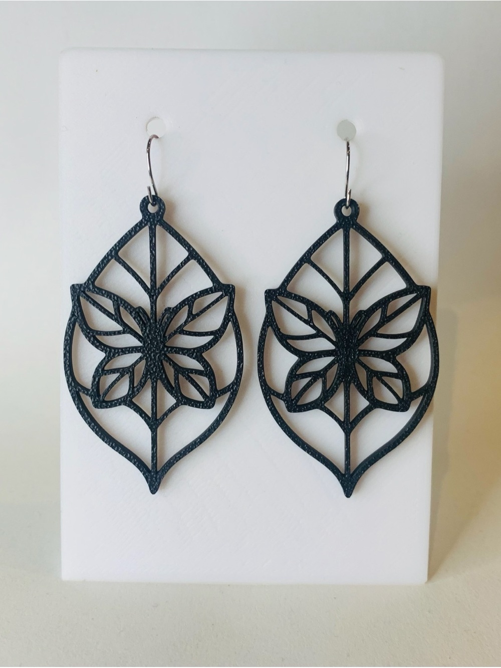 Black Leaf Filigree Drop Earrings - Women Jewelry